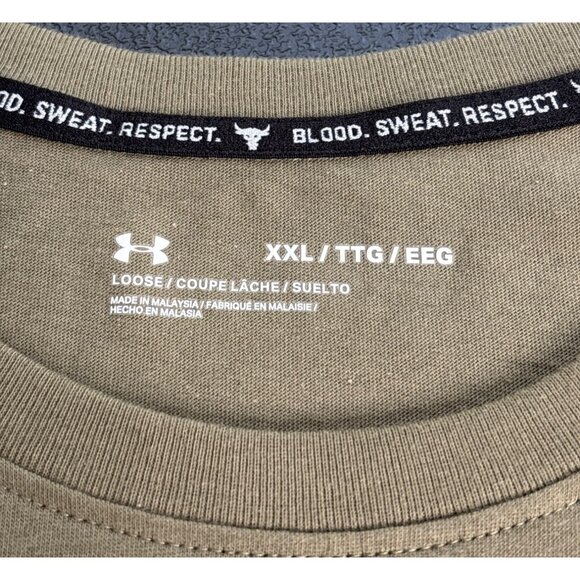 Under Armour Project Rock Eagle Graphic T-Shirt Loose Fit Men's XXL Olive - Picture 5 of 7